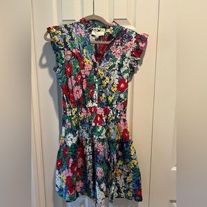 Sleeveless floral smocked dress